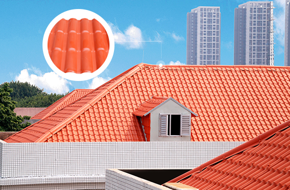 Residential House Brick Red Plastic PVC Roof Tile